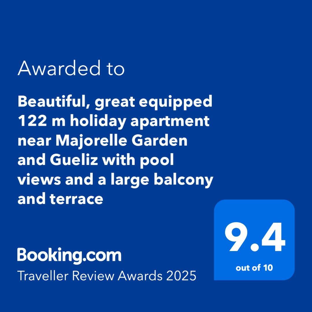 Beautiful, Great Equipped 122 M Holiday Apartment Near Majorelle Garden And Gueliz With Pool Views And A Large Balcony And Terrace มาร์ราเกช ภายนอก รูปภาพ